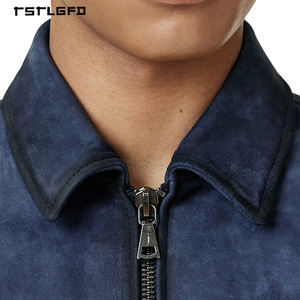 OEM ODM Men's Outerwear Faux <b>Suede</b> <b>Jacket</b> Khaki Nubuck Lined Regular Fit Zip-Up Casual Wear - Product Image 6