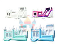 Nouveau château gonflable et toboggan combinés rouge et vert pour Noël, à louer