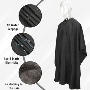 Capes de Coiffure Professionnelles en Polyester Noir Imperméable avec Logo Personnalisé, Taille Ajustable, pour Salons de Coiffure et Barbiers – Qualité Supérieure - Product Image 3