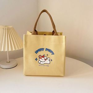Custom Logo Eco-Friendly Reusable Medium Daily Non-Woven Cotton <b>Canvas</b> Grocery Tote Shopping <b>Bag</b> Buttons and Zipper Closure - Product Image 5