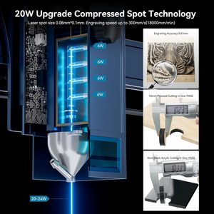 850*400mm área 400 mm/s un clic Auto-Focus <span class=keywords><strong>ATOMSTACK</strong></span> A20 S20 Max <span class=keywords><strong>20W</strong></span> máquina de grabado y corte láser para madera Metal DIY - Product Image 2