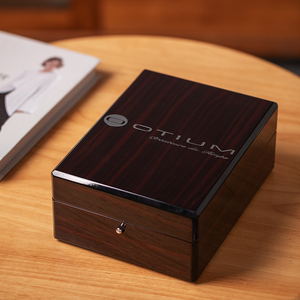 Dọc sáng gỗ hình chữ nhật chống sốc Hộp đồng hồ, sang trọng hiển thị trường hợp với mềm độn nội thất cho đồng hồ thu gom - Product Image 2