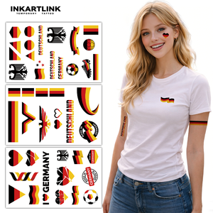 Tatouages Temporaires Imperméables pour Supporters de Football 2026 – Art Corporel avec Drapeau <span class=keywords><strong>Aigle</strong></span> – 3 Feuilles pour Adultes et Enfants – Autocollants de Supporters Allemagne - Product Image 3