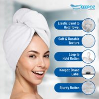 100% coton Turban bandeau pour femmes séchage rapide Super absorbant cheveux serviette bouton Anti-frisottis cheveux bonnet pour cheveux longs épais bouclés