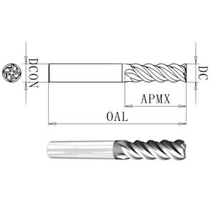 Fresa de acero inoxidable de 4 filos de paso variable [10mm] de diámetro, vástago recto 304/316L/17-4PH 30./35./40. Propuesta ODM/OEM - Product Image 1