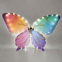 Ornithoptère papillon léger 68g avec ailes en maille translucide, LED blanc chaud, contrôle Bluetooth 2.4G, jouet volant d'intérieur