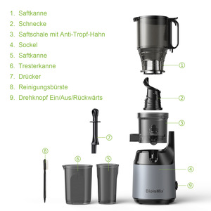 Extractor <span class=keywords><strong>de</strong></span> Jugos <span class=keywords><strong>de</strong></span> Gran Capacidad, Exprimidor Multifuncional para Frutas <span class=keywords><strong>y</strong></span> Verduras - Product Image 6