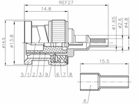 Conector de buen rendimiento, conector macho BNC, cable de crimpado RG316 RG174 RG179