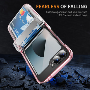 Card Slot Wallet Transparent Phone <strong>Case</strong> For Samsung Galaxy Z Flip6 Flip5 Flip4 Flip7 Shockproof Hard PC Back Cover Phone <strong>Case</strong> - Product Image 5