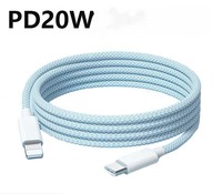 Vente directe d'usine 20W câble de données tressé à charge rapide pour iPhone câble coloré Durable 1M 2M pour iPhone