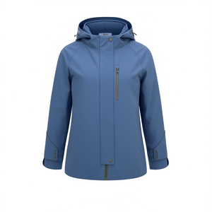 Giacca con Cappuccio Ellen Rose per Donna Taglie Forti FD-14 Impermeabile Antivento S-3XL Abbigliamento Outdoor - Product Image 2