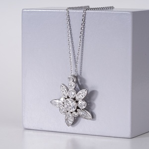 จี้เพชรเลี้ยงในห้องปฏิบัติการสุดหรูหรา พร้อมสร้อยคอทองคำ 14K สำหรับผู้หญิง เครื่องประดับชั้นดี ประดับเพชรระยิบระยับ สวยงามเหนือกาลเวลา - Product Image 2