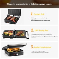 Grill électrique professionnel double contact RSC Wholesale Mini pour petit-déjeuner, sandwichs et paninis, modèle PG004