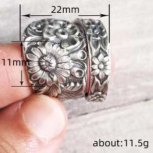 Anello Aperto a Forma di Girasole per Donne, Regolabile, Stile Floreale Vintage, Accessorio Moda per Uso Quotidiano e Feste - Product Image 5