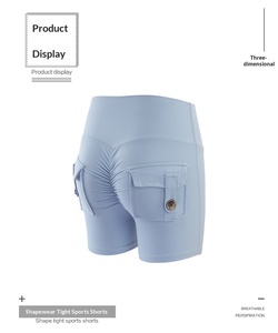 Pantaloncini Yoga a Tre Quarti Personalizzati Bare-Sense a Vita Alta con Effetto Push-Up, Tinta Unita, per Allenamento Sportivo Donna Corsa Fitness - Product Image 6