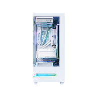 Nouvelle boîte PC de jeu en alliage d'aluminium ATX de taille moyenne, conçue sur mesure, avec panneaux en verre et éclairage RGB, blanche, pour ordinateur de jeu