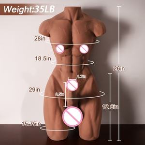 Halber Körper Massiver Torso Muskel-Form Großer <span class=keywords><strong>Sexy</strong></span> Penis Realistischer Dildo Sexspielzeug Unisex Masturbator für Frauen Paare Schwule - Product Image 2