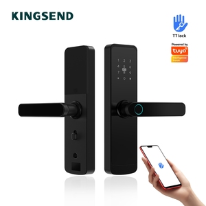 Hot Sale Digital Handle Locks Tuya TTlock WIFI Enhances House Security Biometric Fingerprint Password Keyless Wood <b>Memory</b> <b>Card</b> - Product Image 1