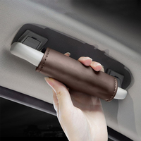 Accessoires intérieurs de voiture, housse de poignée de toit en cuir de luxe, respirante, antidérapante, protection de poignée de toit, installation facile, velcro YECAI
