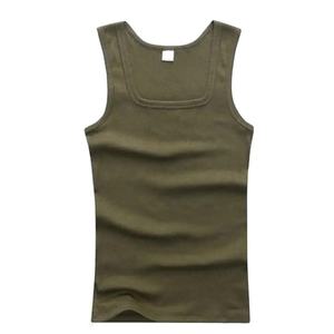 Débardeur de sport pour homme de qualité en gros, en polyester et coton, col carré, sous-vêtement de fitness respirant, débardeur d'exercice - Product Image 1
