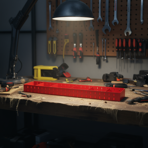 Caja de herramientas RAL1 5003 roja, larga, para organización de taller - Product Image 3