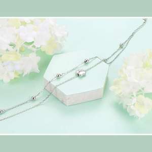 OEM/ODM personalizado 925 plata esterlina pie tobillo pulsera gato <span class=keywords><strong>perro</strong></span> mascota pata doble capa tobilleras - Product Image 5