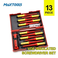 Ensemble de tournevis isolés VDE 1000V 13 pièces avec poignée à dégagement rapide, embouts magnétiques, kit d'outils manuels pour électriciens VDE GS IEC60900