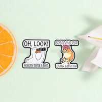 Meme Goose Shiba Duo épingle en émail veste quotidienne décor de sac insigne de revers