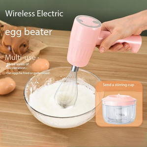 Batteur à œufs électrique sans fil rechargeable, mixeur portatif 2 en 1, robot culinaire, fouet, outil de pâtisserie - Product Image 1