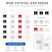 Autocollants de graines auriculaires en cristal avec nœud papillon, patchs de graines d'acupression pour la thérapie auriculaire