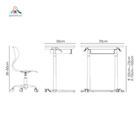 Ensemble de bureau et chaise réglables pour la maternelle - Mobilier de classe pour enfants, table d'étude ergonomique, siège pour la maternelle