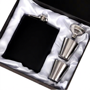 <span class=keywords><strong>Coffret</strong></span> Cadeau Gourde à Whisky Anti-fuite en Acier Inoxydable 304, Portable, 6oz 8oz, avec 2 Verres à Shot et Entonnoir, Logo Personnalisé OEM, pour Bar et Mariage - Product Image 1