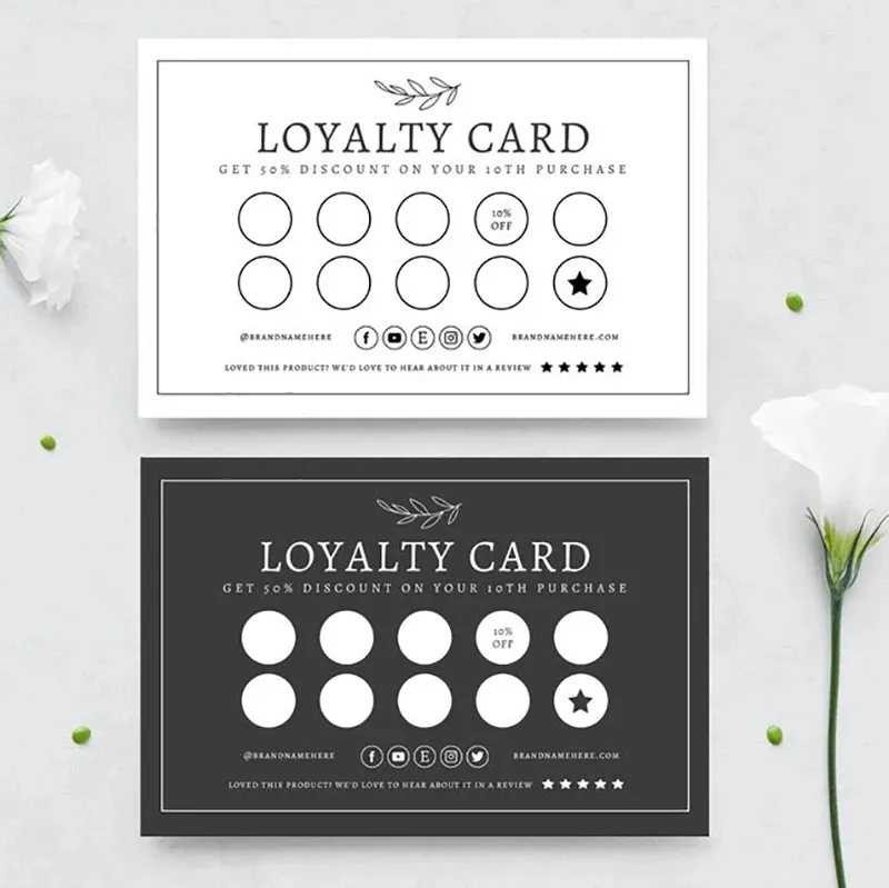 Free Design 300GSM Paper Modern Minimalist Loyalty Cards Salon Rewards Card Printable Discount Card