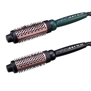2 in 1 Curling Hair <b>Brush</b> Hair Curler PTC Heating Thermal <b>Round</b> <b>Brush</b> 32mm Electric <b>Round</b> Thermal <b>Brush</b> - Product Image 2