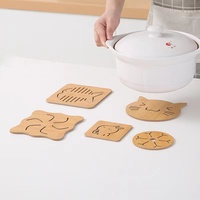 Sous-plat en bois TaiLai, sous-plat artisanal en bois pour casseroles et poêles chaudes, 9,5 cm et 14,5 cm, sous-plat en bois pour la cuisine