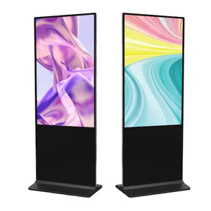 New Elegant Floor Standing Digital Signage And Display Wifi Lcd Screen Totem Kiosks 55 Inch Indoor Advertising Playing Equipment