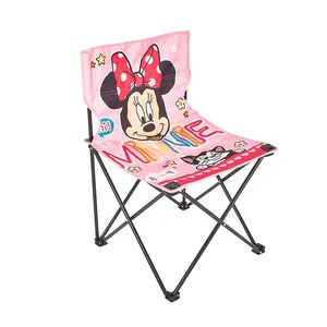 Karikatür fare katlanır çelik çocuk sandalyesi piknik plaj sandalyesi taşınabilir çocuk kamp sandalyesi