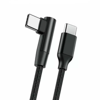 Cable de Carga Rápida PD Tipo C a C con Doble Cabezal, Trenzado de Nailon, 60W 3A para Computadora y Escáner de Código de Barras