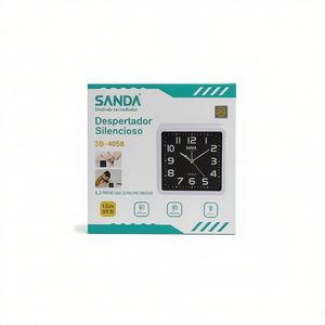 Sanda Wall <b>Clock</b> 15x15cm Silent Quartz Alarm <b>Clock</b> for Home Office Use - Product Image 2