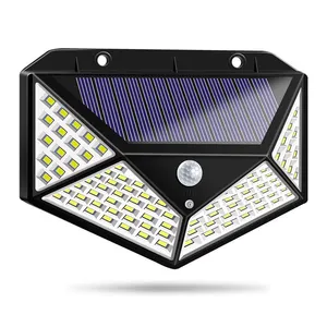 100LED Supplier manufacturer Price Lamp Human Body Sensing Patio Solar Landscape Fence Street Lights