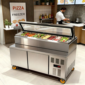 Balcão Refrigerado Ventilado para Preparação de Alimentos, Bar de Saladas, Refrigerador para Sanduíches e Pizzas, Mesa de Preparação com Tampa - Product Image 2