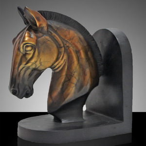 Horse Head Bookends Metal Bronze 120x120x220mm Office Desktop Decorative Craft - Product Image 3