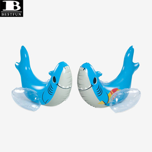 Bouée gonflable requin en PVC robuste avec poignées, jouet aquatique d'été pour enfants et adultes - Product Image 5
