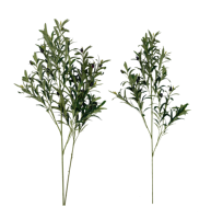 110 cm Branche d'olivier réaliste en plastique, feuillage couleur sauge patinée, baies, pour remplissage de vases, décoration de luxe moderne pour la maison, la maison de style, les tables de café et les créations créatives