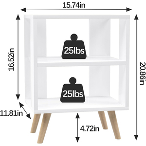 Comodino moderno a 2 livelli per bambini comodino per bambini bianco anticato per bambini e piccoli spazi per soggiorno o camera da letto - Product Image 6