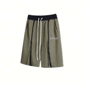 กางเกงขาสั้นผู้ชายแฟชั่นลำลอง ระบายอากาศได้ดี แต่งระบายผ้าขนสัตว์ ตัดสีตัดกัน ทรงหลวม ปรับแต่งได้ พร้อมเชือกผูกเอว - Product Image 4