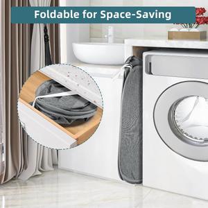 Cesto de Ropa Plegable, Ligero, Moderno, de Tela Catiónica, Transpirable, Resistente a Desgarros, con Asas Dobles, Fácil de Transportar - Product Image 5