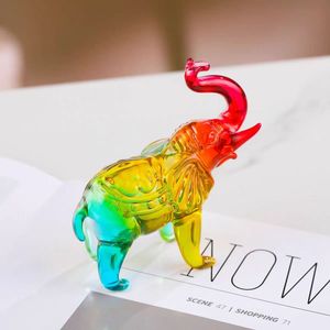 Hbl pha lê thủ công thủy tinh màu đỏ tráng men voi điêu khắc mô phỏng động vật Đồ trang trí cho trang trí phòng nhà - Product Image 3