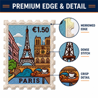 Patch brodé style Paris, motif Tour Eiffel, souvenir de France, thermocollant
