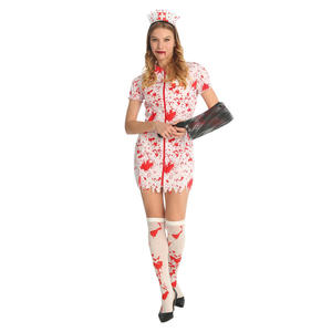 Costume d'infirmière <span class=keywords><strong>zombie</strong></span> sexy pour femmes adultes, Halloween, horreur, sanglant, infirmière <span class=keywords><strong>zombie</strong></span> - Product Image 4